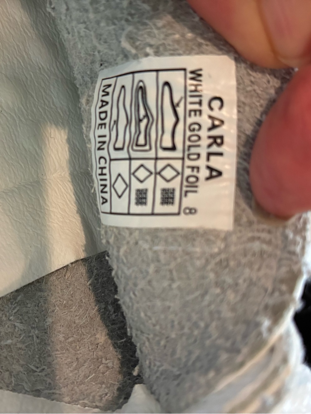 Vintage Savana White Sneakers ”Carla” in white Gold Foil Size 8 NWOT - Picture 9 of 11